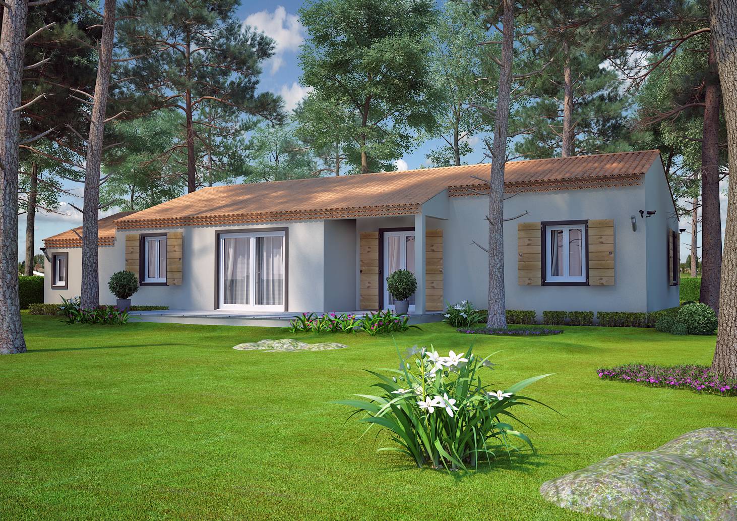 Modèle de construction traditionnelle de 90M2 de Plain pied réalisable dans le 13 et le 84